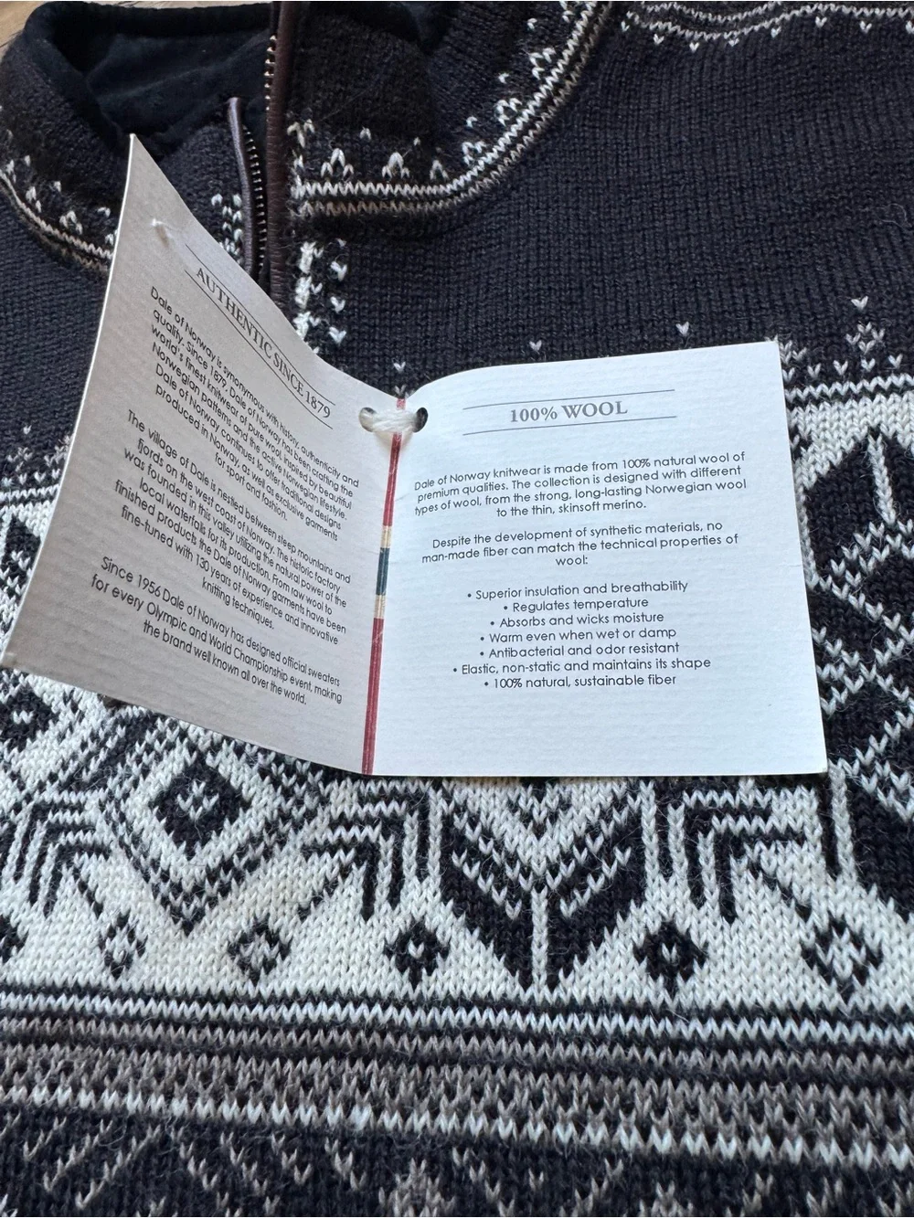 🔥NEW DALE OF NORWAY Blyfjell Sz L Quarter Zip STUNNING! WOOL Fairisle PriceFirm!